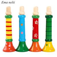 China Hot Baby Wooden Horn Whistle Musical Instrument Toys Kids Colorful factory