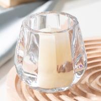 Quality 3 Inch Clear Faceted Round Glass Votive Candle Holders Machine Pressed for sale