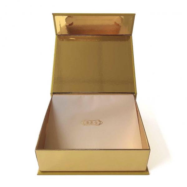 Quality Custom Printed Magnetic Gift Box Branded Product Box Metalic Golden Paper for sale