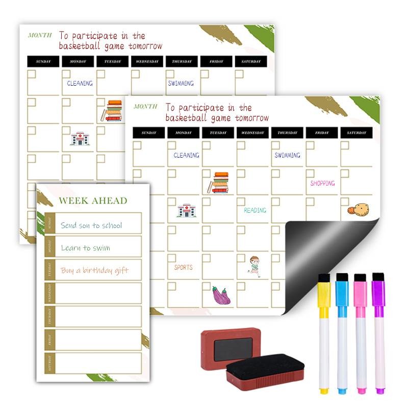 China Magnetic Dry Erase Reusable Daily Weekly Monthly Planner Set 17x11'' A3 A4 Custom factory