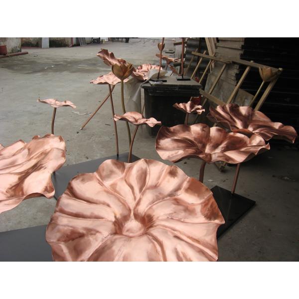 Quality Custom Copper Lotus Sculpture Lotus Flower Metal Sculpture for sale