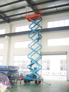 Quality Motorized scissor lift with loading capacity 1000Kg and 12M Lifting Height for sale