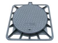 China Locking System Folding Cast Iron Manhole Cover Square Frame For Road Facilities factory