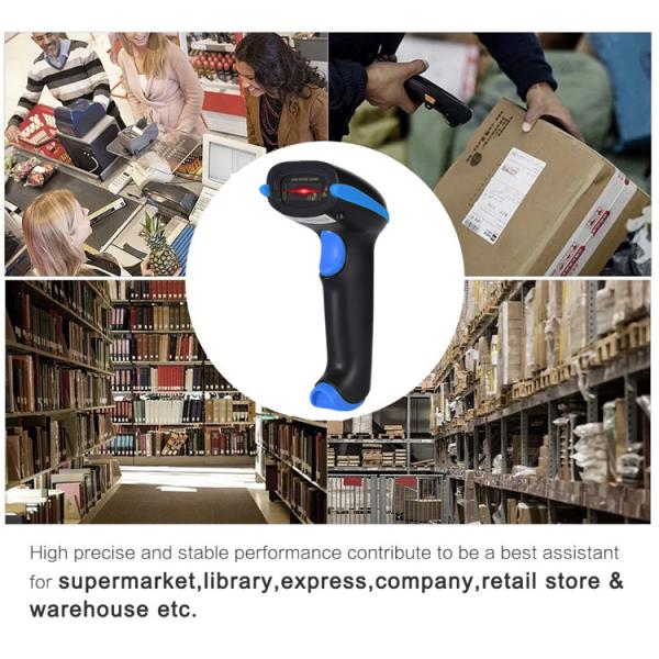 Quality USB Wired Handheld 1D Laser Barcode Scanner Reader Fast Reading With Stand for sale
