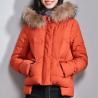 China Young Yellow Polyester Bomber Jacket With Fur Hood Womens factory