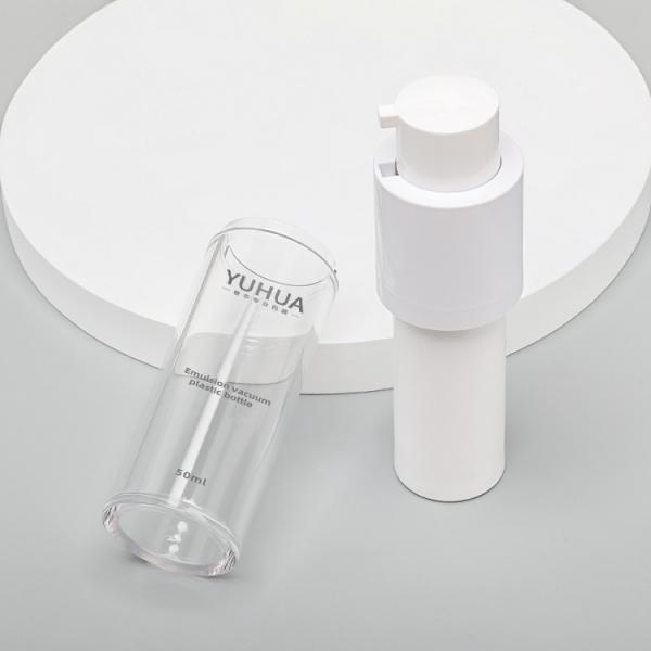Quality Airless PET Plastic Bottle 15ml 30ml 50ml Transparent Round Shape for sale