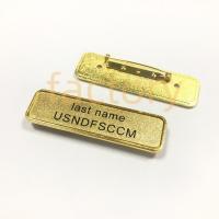 China Gold Plated Name Tag Badge Clothing Custom Made With Safety Pin factory