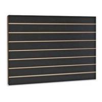 Quality Recycled Odorless Black Melamine Slatwall , Practical Wooden Grooved Acoustic for sale