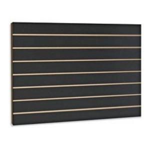 Quality Recycled Odorless Black Melamine Slatwall , Practical Wooden Grooved Acoustic Panel for sale