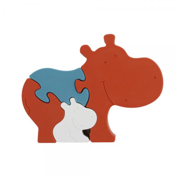 Quality Food Grade Silicone Infant Jigsaw Puzzles BPA Free Eco Friendly Hippo Shape for sale