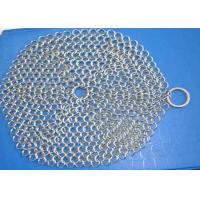 China Polished 304 Wire Stainless Steel Chainmail Scrubber For Pie Pan Round Shape factory