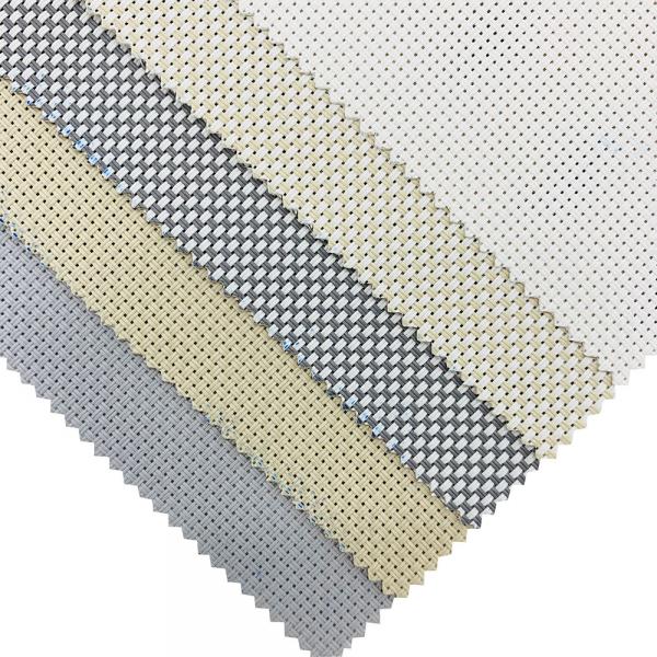 Quality Solar screen 30% polyester and 70% PVC roller blinds fabrics with thick pattern for sale