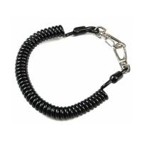 China Rubber Covered Sleeve Hook Eyelet TPU Plastic Coil Lanyard With Clips factory