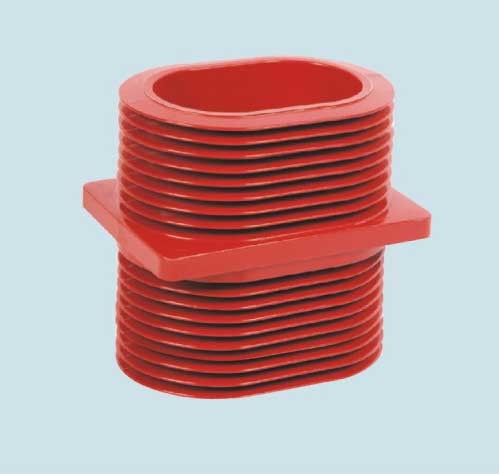 Quality Red Epoxy Resin Wall Insulated Bushing , Epoxy Resin Busbar Through Insulator for sale