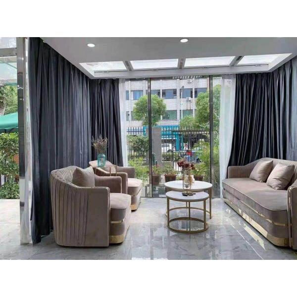 Quality Nordic Light Luxury Hotel Lobby Furniture Velvet Stainless Steel Postmodern for sale