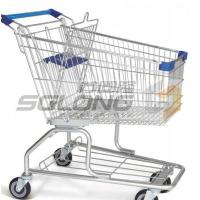 China Metal Supermarket Shopping Trolley , Grocery Shopping Trolleys Zinc Plated Surface for sale