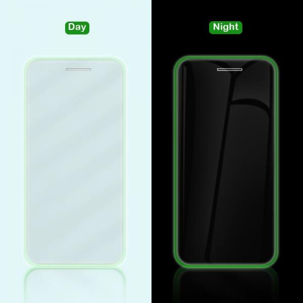 Quality Luminous Glowing Tempered Glass Screen Protector For Iphone 12 Fluorescent Frame for sale