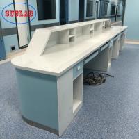 China ISO14001 Durable Hospital Lab Furniture , Stone Medical Nursing Station factory