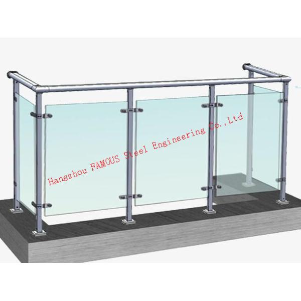 Quality Spigot Bracket Outdoor Glass Balustrade Toughenend Glass Railing Handrail for sale