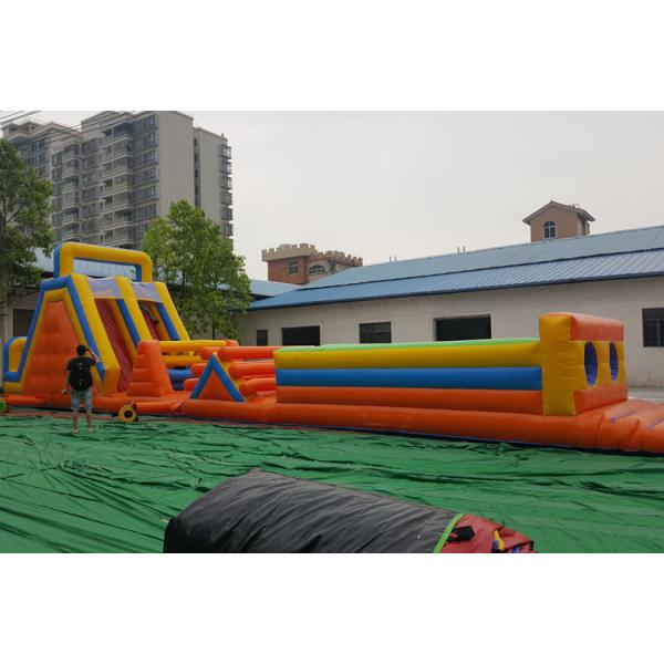 Quality 12m*3.5m Custom Blow Up Running Obstacle Course For Outdoor Events for sale