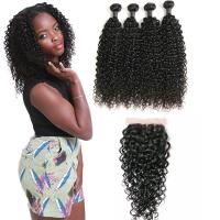 Quality 18 Inch 4 Bundles Of Malaysian Virgin Hair Extensions No Tangle Customized Density for sale
