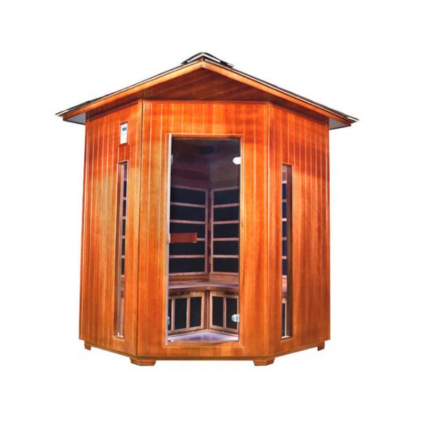Quality Red Cedar Wood Far Infrared Outdoor Dry Sauna Room 4 Person for sale