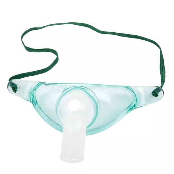 Quality Disposable PVC Transparent Green Medical Oxygen Mask Hospital Tracheostomy Mask for sale