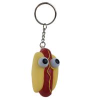 China Rubber Soft PVC Junk Food Squishies Key Chains Animal Eye Poppers, Raised Eyes Doll Anti Stress Key Chain Squeezing Toys factory