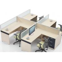 China Commercial Office Furniture Partitions For Four People / Wood Computer Desks Office Cabin Partition factory