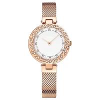 China Diamond Fashion Wrist Watch Bezel Drill Mesh Belt Ladies Watch factory
