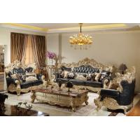 China Luxury Classic Living room Sofa sets online direct sales price by Beech wood carfted and Import Italy Leather upholstery for sale