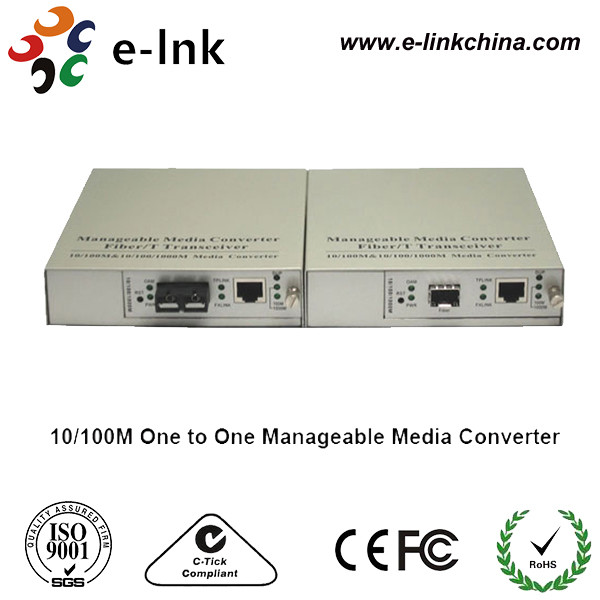 Quality SC Single Mode Fiber Ethernet Media Converter 10 / 100 / 1000M One TO One Managed for sale