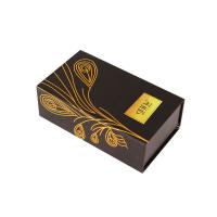 China Luxury 8x8x15cm Perfume Packaging Box Flooding Black Paperboard Storage Box factory