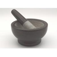 Quality Black Stone Mortar And Pestle , Garlic Grinder Stone Environment Friendly for sale