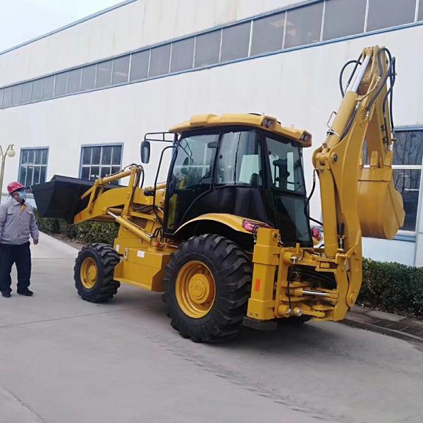 Quality 2500kg Towable Backhoe Loader Machine With 4 In 1 Bucket for sale