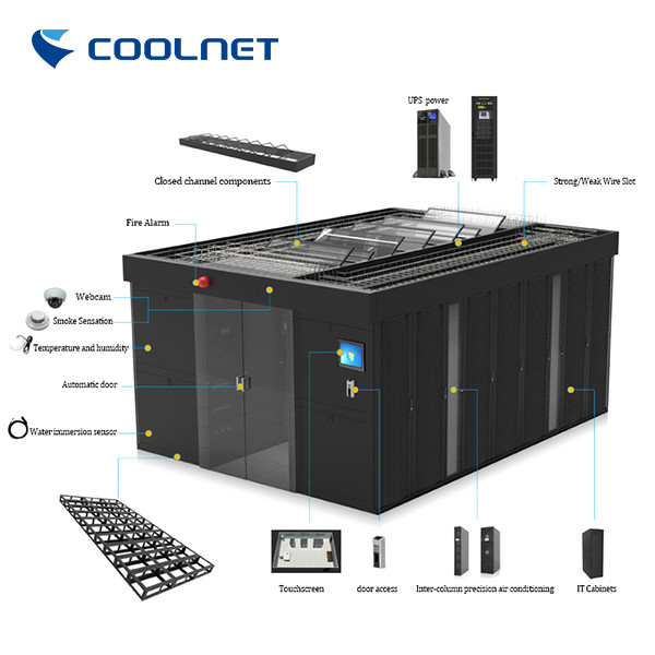 Quality 42U 1200MM Deep Cold Corridor Data Center With Inrow Precision Cooling for sale