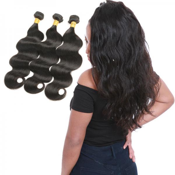 Quality Long Genuine Human Hair Extensions Body Wave 30 Inch No Synthetic Hair for sale