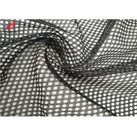China Big Hole Black Sportswear Mesh Fabric , Stretched Athletic Apparel Fabric factory