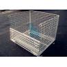 China Workshop Metal Wire Mesh Cages , Galvanized Wire Folding Wire Container factory