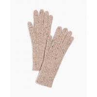 China Thick Full Finger Gloves , Donegal Rib Long Wool Gloves With Slit Open Finger factory