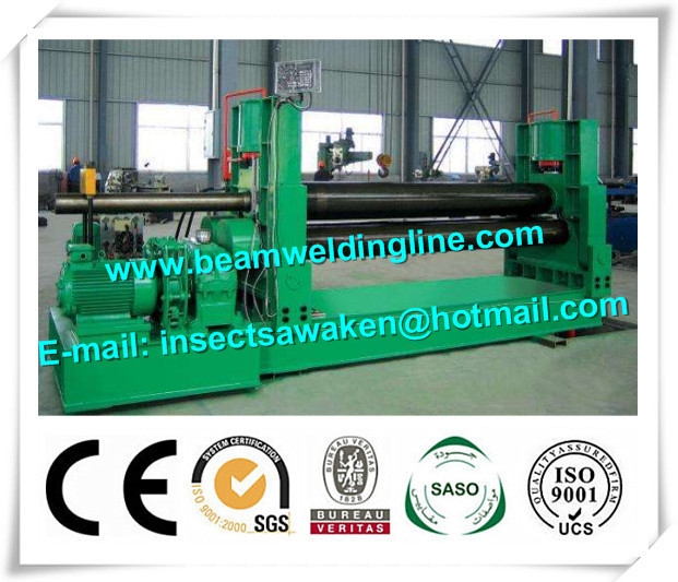 China 3 Roller Hydraulic Symmetrical Plate Rolling Machine For Shipbuilding / Petroleum factory