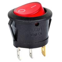 China Car Dash Boat Rocker Switch 3 Pin T85 Round Illuminated With Red Green Blue Led Light factory
