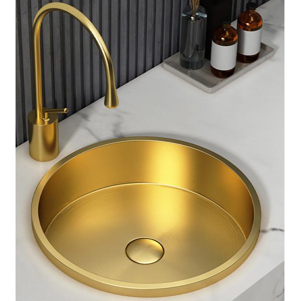 Quality Bathroom Top Mount Vessel Sink Bowl Round Shape With Satin Brushed Finish for sale