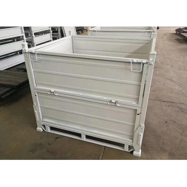 Quality OEM Storage Stillage Box Metal Pallet Container Powder Coated Finish for sale