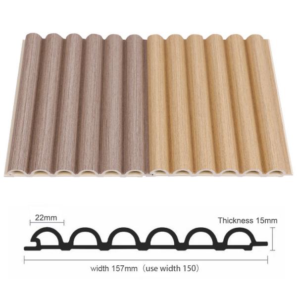 Quality Environmentally Friendly Moisture proof Curved WPC Wood Panel 15mm Wall Panel for sale