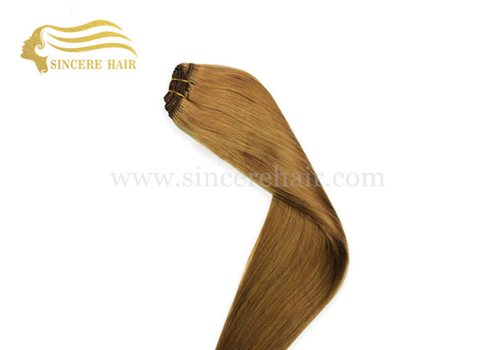 China 24 Inch Remy Human Hair Extensions, 60 CM Long Light Brown Remy Human Hair Weave Weft Extensions 100 Gram For Sale factory