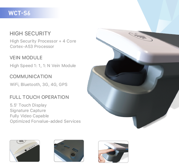 EMV 5.5 Inch Portable Card Payment Device With Biometric Fingerprint Scanner 1