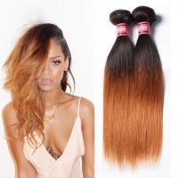 China Grade 7A Ombre Brazilian Straight Hair / Ombre Pre Bonded Hair Extensions factory