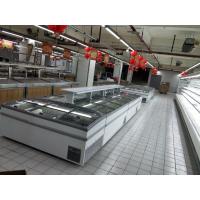 Quality Commercial Deep Supermarket Island Freezer , Seafood Sliding Door Freezer for sale