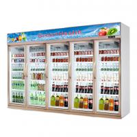 China Glass Door Upright Commercial Beverage Refrigerator For Supermarket factory
